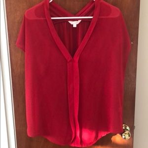 Charming Charlie short sleeve red blouse